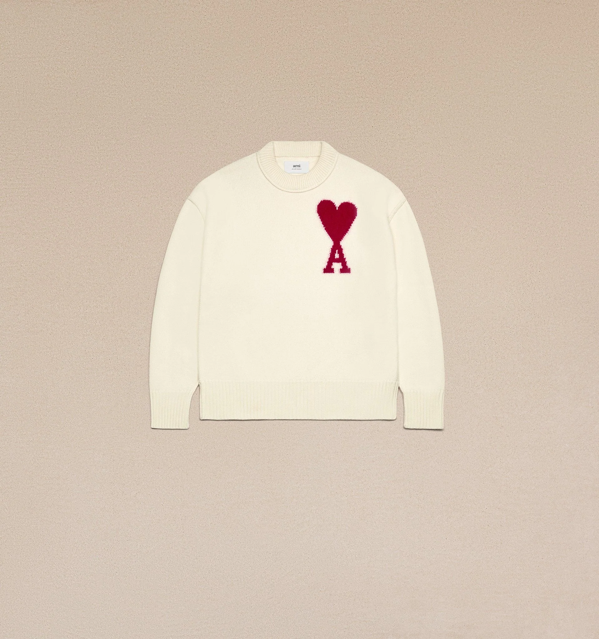AMI PARIS Pull Ami De Coeur Rouge Mens Apparel