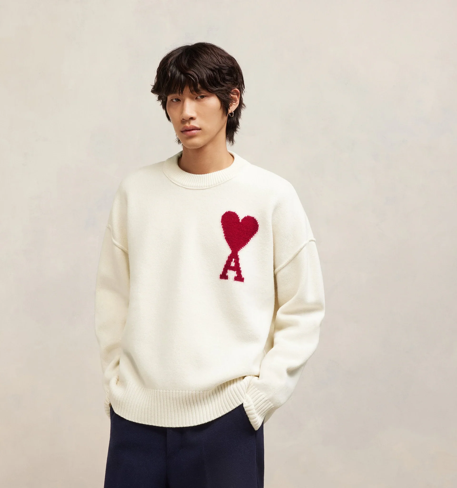 AMI PARIS Pull Ami De Coeur Rouge Mens Apparel - Image 2