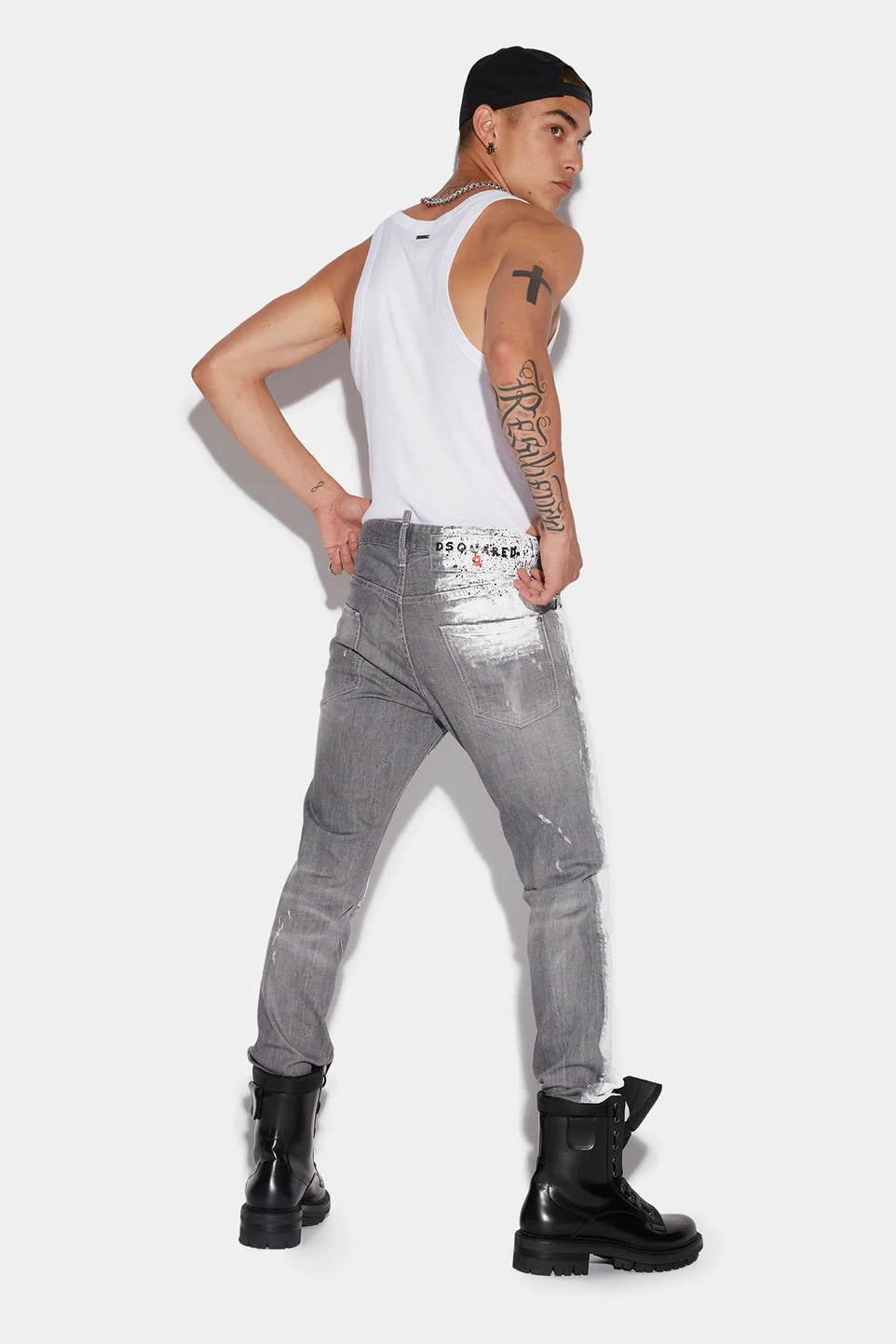 DSQUARED2 Piranha Grey Denim Wash Cool Guy Jeans Mens Apparel - Image 2