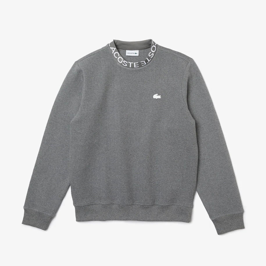 LACOSTE Lettered Crew Neck Cotton Blend Sweatshirt Mens Apparel