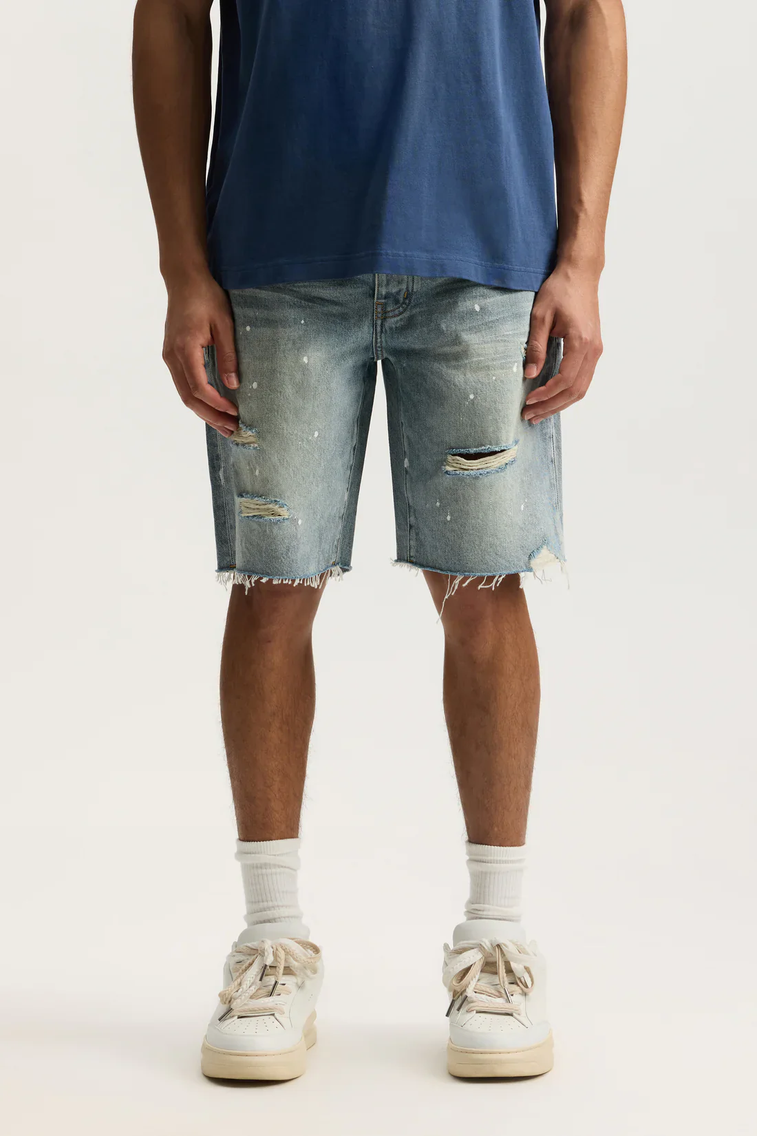PURPLE BRAND P059 Painterly Rip Short Mens Apparel - Image 2