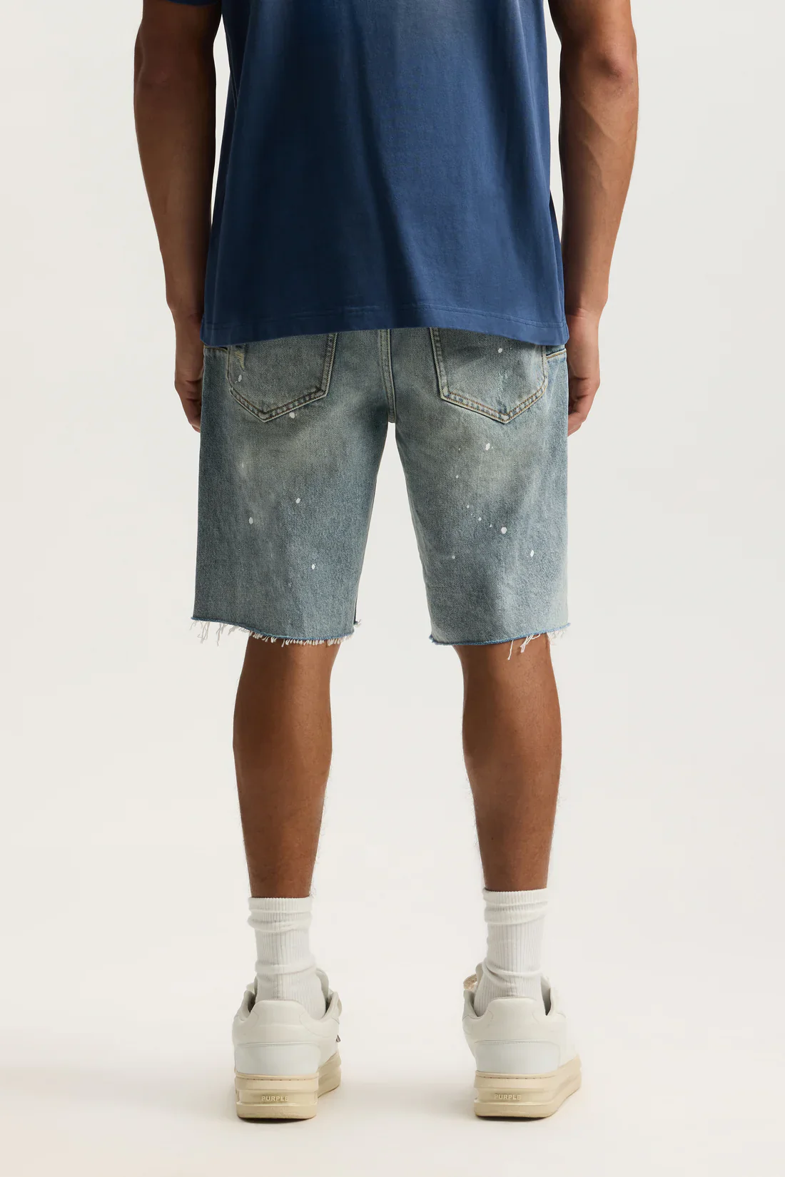 PURPLE BRAND P059 Painterly Rip Short Mens Apparel - Image 3