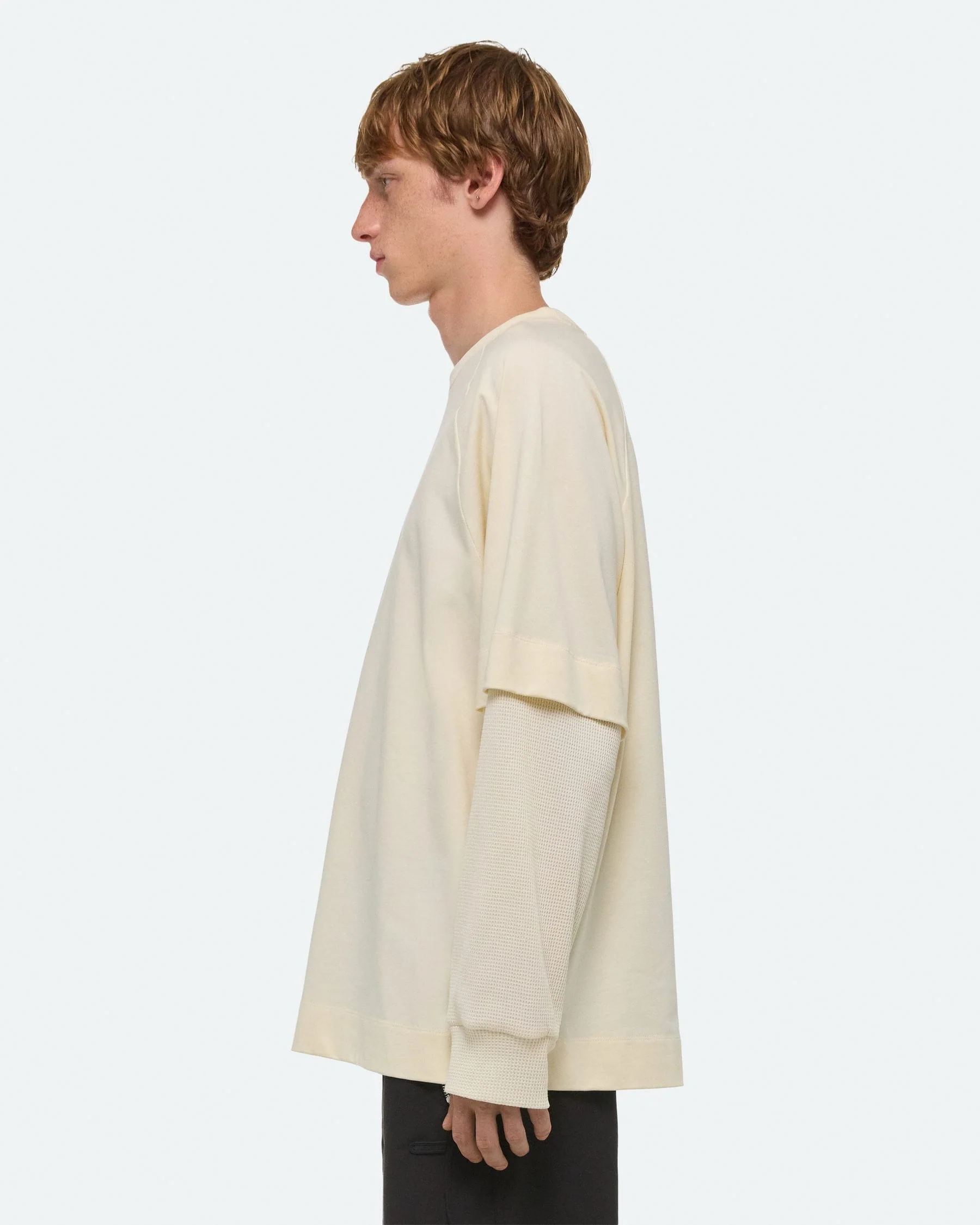 HELMUT LANG Double-Layer Waffle Tee Mens Apparel - Image 5