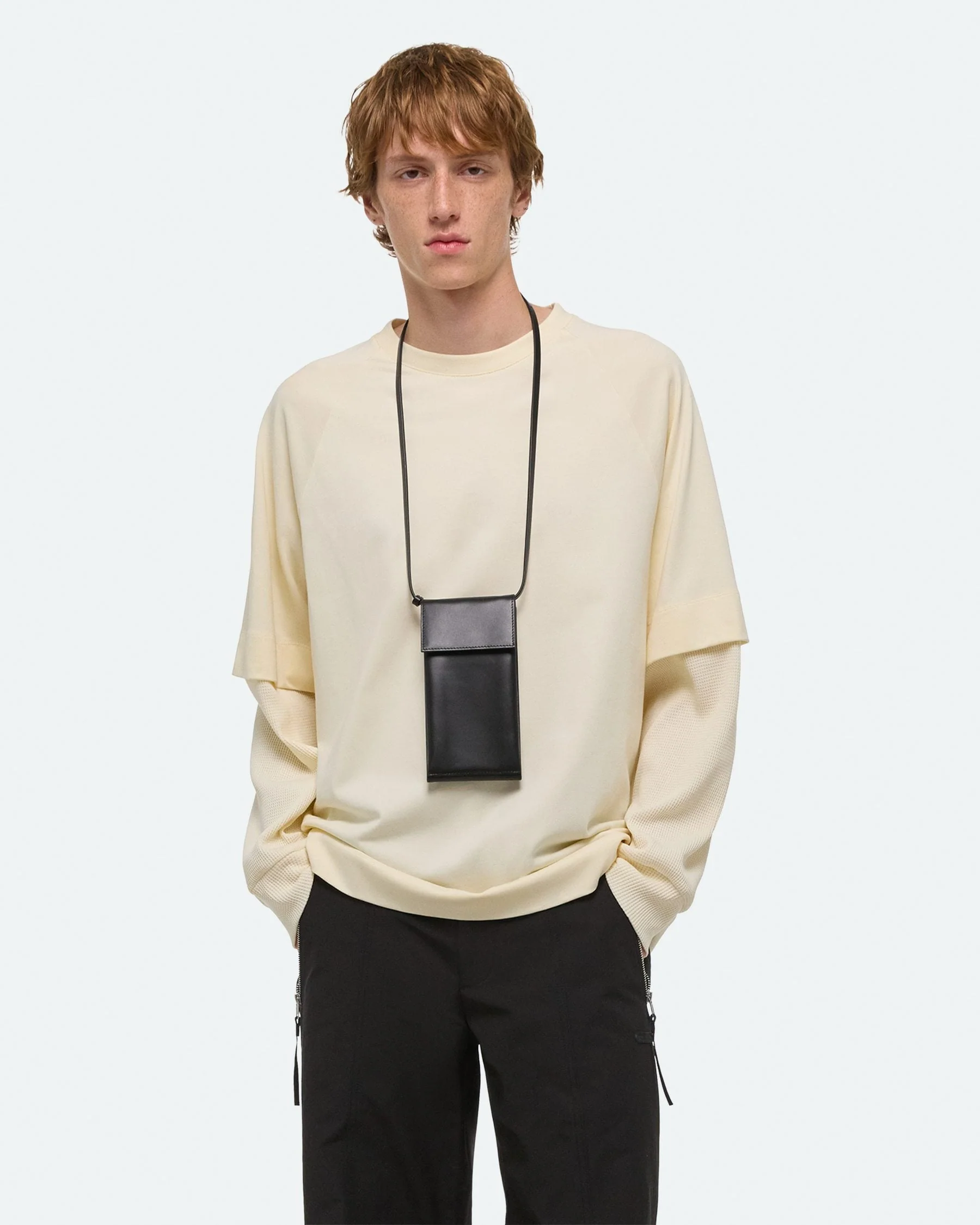 HELMUT LANG Double-Layer Waffle Tee Mens Apparel - Image 8