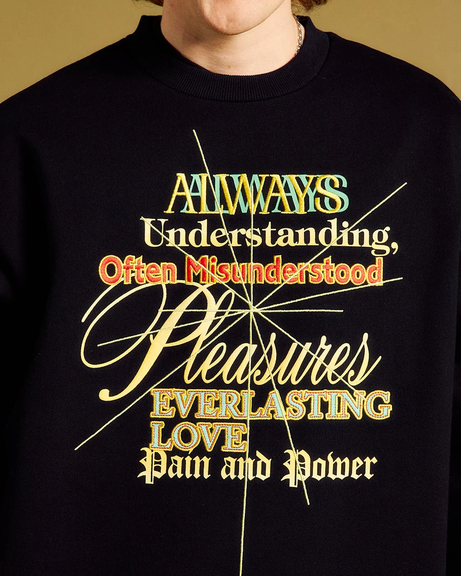 PLEASURES FAITH CREWNECK SWEATSHIRT Mens Apparel - Image 3