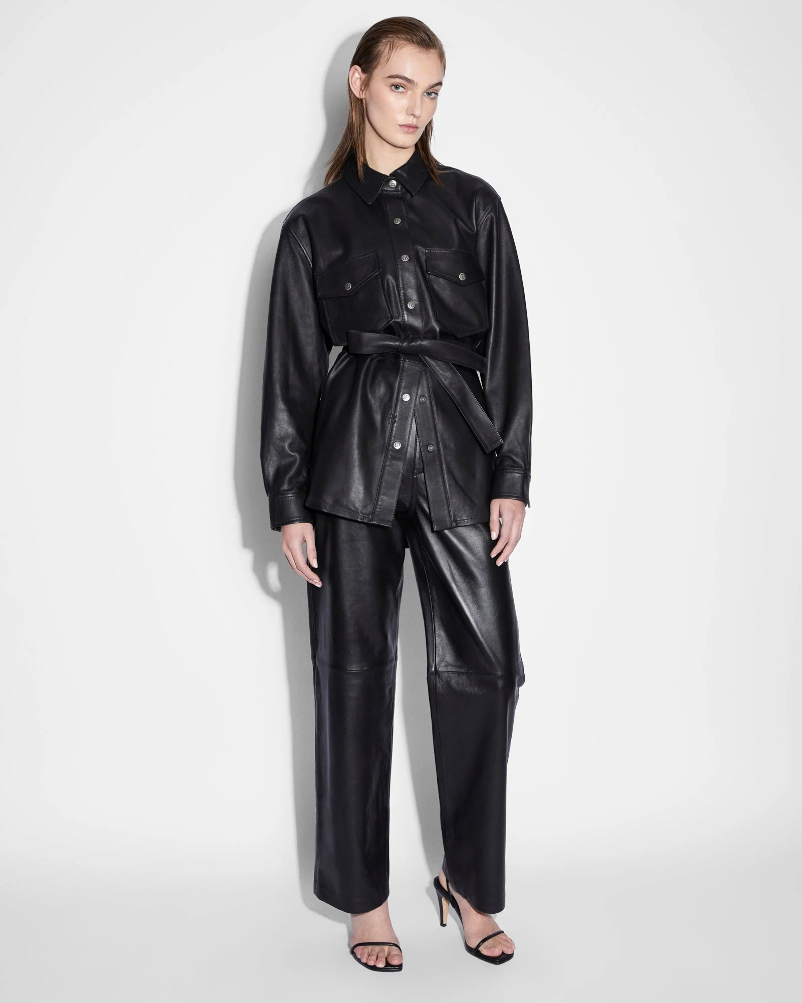 KSUBI Voyager Shacket Black Leather Mens Apparel - Image 4
